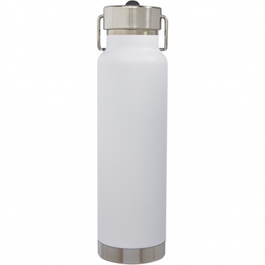 Logotrade Firmengeschenke das Foto: Thor 750 ml Kupfer-Vakuum Sportflasche mit Trinkhalm