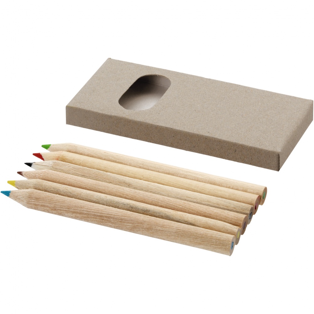 Logo trade corporate gifts image of: Ayola 6-piece coloured pencil set