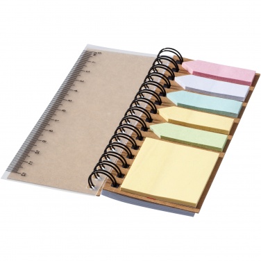 Logo trade promotional gifts image of: Spinner spiral notebook with coloured sticky notes