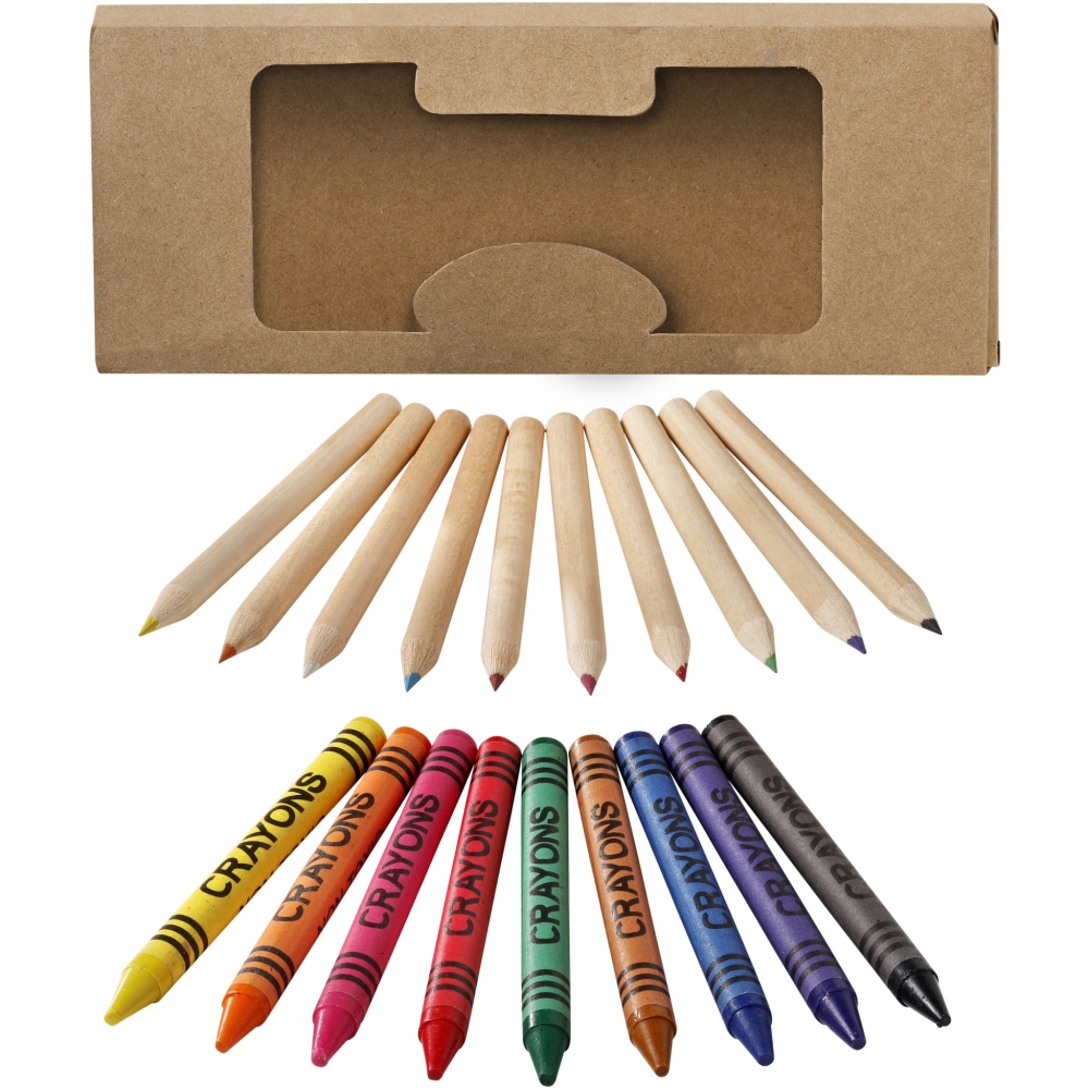 Logotrade advertising product picture of: Lucky 19-piece coloured pencil and crayon set