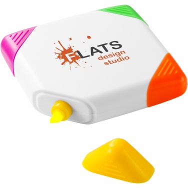 Logo trade business gift photo of: Trafalgar square-shaped 4-colour highlighter