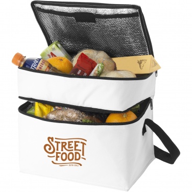 Logo trade promotional giveaway photo of: Oslo 2-zippered compartments cooler bag 13L