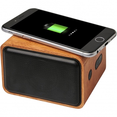 Logo trade promotional products picture of: Wooden 3W speaker with wireless charging pad