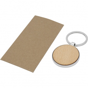 Logo trade promotional products picture of: Moreno beech wood round keychain