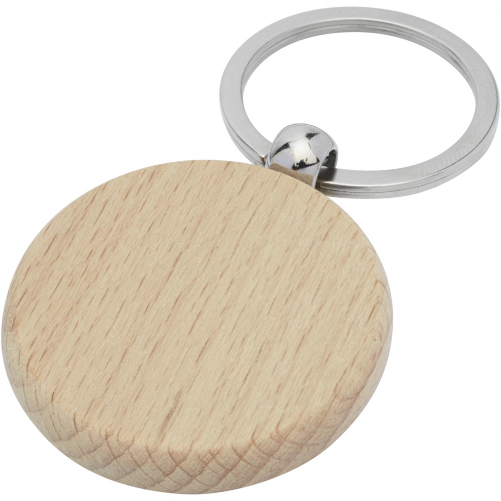 Logo trade corporate gifts picture of: Giovanni beech wood round keychain