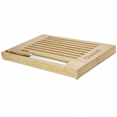 Logo trade promotional items picture of: Pao bamboo cutting board with knife