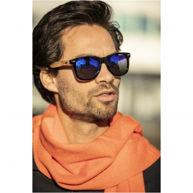 Logo trade promotional product photo of: Hiru rPET/wood mirrored polarized sunglasses in gift box