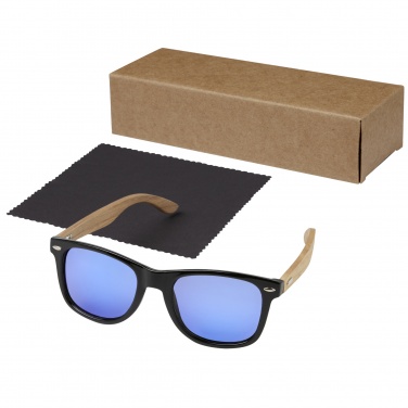 Logo trade promotional giveaways picture of: Hiru rPET/wood mirrored polarized sunglasses in gift box