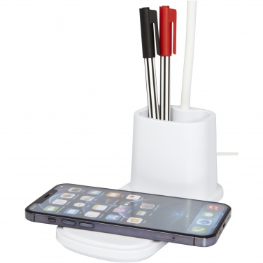 Logo trade promotional items image of: Bright desk lamp and organizer with wireless charger
