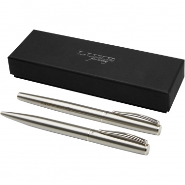 Logotrade corporate gifts photo of: Didimis recycled stainless steel ballpoint and rollerball pen set