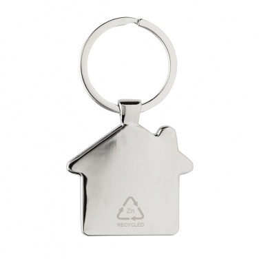 Logotrade promotional items photo of: RCS recycled zinc alloy house keychain with bamboo