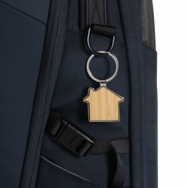 Logotrade promotional merchandise photo of: RCS recycled zinc alloy house keychain with bamboo
