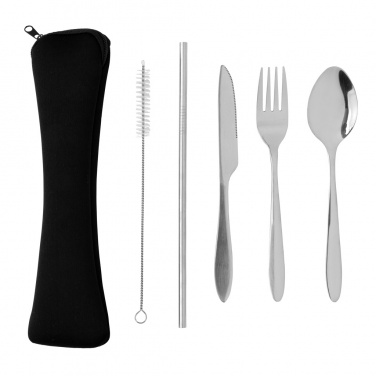 Logotrade promotional product picture of: 4 PCS stainless steel re-usable cutlery set