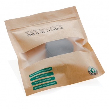 Logo trade promotional gifts picture of: RCS standard recycled plastic and TPE 6-in-1 cable