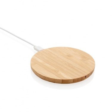 Logotrade advertising product picture of: Bamboo 5W round wireless charger