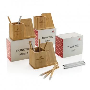 Logotrade advertising product picture of: Calgary bamboo 10W wireless charger