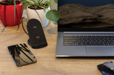 Logo trade promotional items picture of: RCS recycled plastic double coil wireless stand 15W