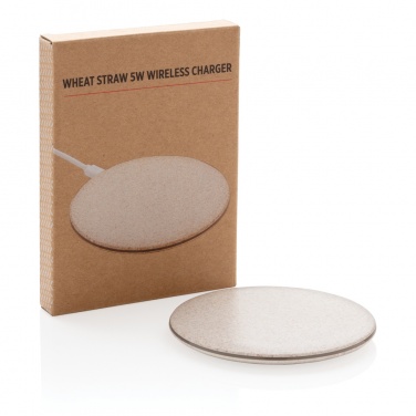 Logo trade promotional gifts image of: 5W Wheat straw wireless charger