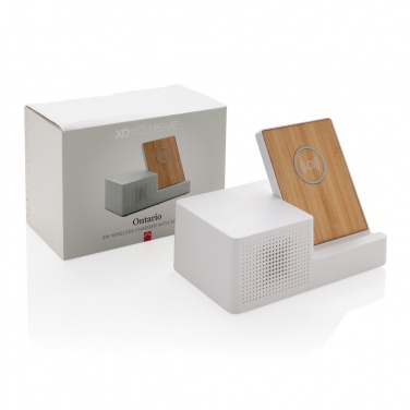 Logo trade business gift photo of: Ontario 5W wireless charger with speaker