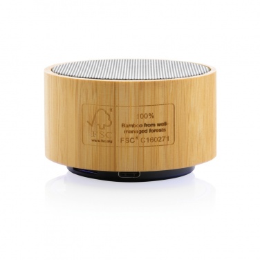 Logo trade promotional items image of: RCS recycled plastic and bamboo 3W wireless speaker