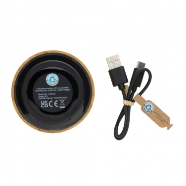 Logo trade promotional items image of: RCS recycled plastic and bamboo 3W wireless speaker
