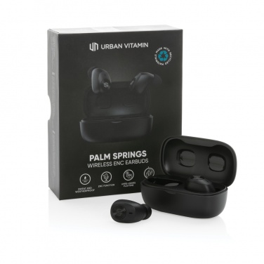 Logo trade corporate gift photo of: Urban Vitamin Palm Springs RCS rplastic ENC earbuds