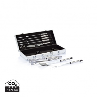 Logo trade advertising products image of: 12 pcs barbecue set in aluminium box