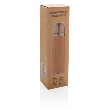 Logo trade promotional merchandise image of: Bamboo vacuum travel flask