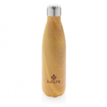 Logotrade corporate gift picture of: Vacuum insulated stainless steel bottle with wood print