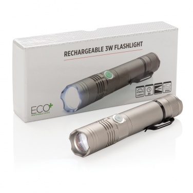 Logotrade promotional item image of: Rechargeable 3W flashlight