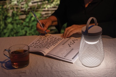 Logotrade promotional giveaway image of: Aurora RCS recycled plastic USB re-chargeable table lamp