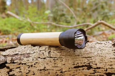 Logo trade advertising product photo of: Lucid 5W RCS certified recycled plastic & bamboo torch