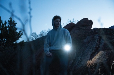 Logo trade corporate gifts image of: Lucid 5W RCS certified recycled plastic & bamboo torch