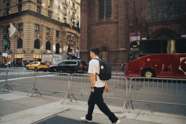 Logo trade promotional gifts image of: Armond AWARE™ RPET 15.6 inch deluxe laptop backpack