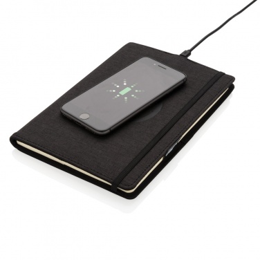 Logo trade promotional gift photo of: Air 5W wireless charging refillable journal cover A5