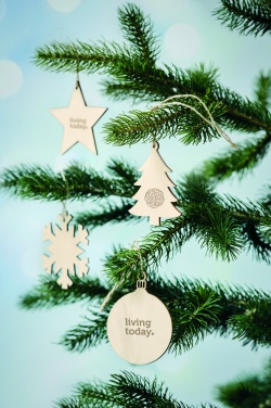 Logo trade promotional giveaways image of: Wooden Tree bauble hanger