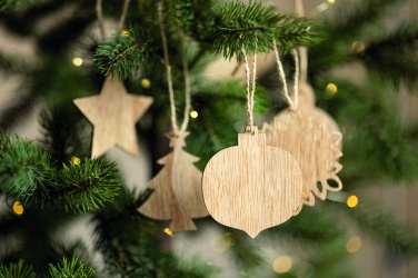 Logotrade corporate gifts photo of: Set of wooden Xmas ornaments