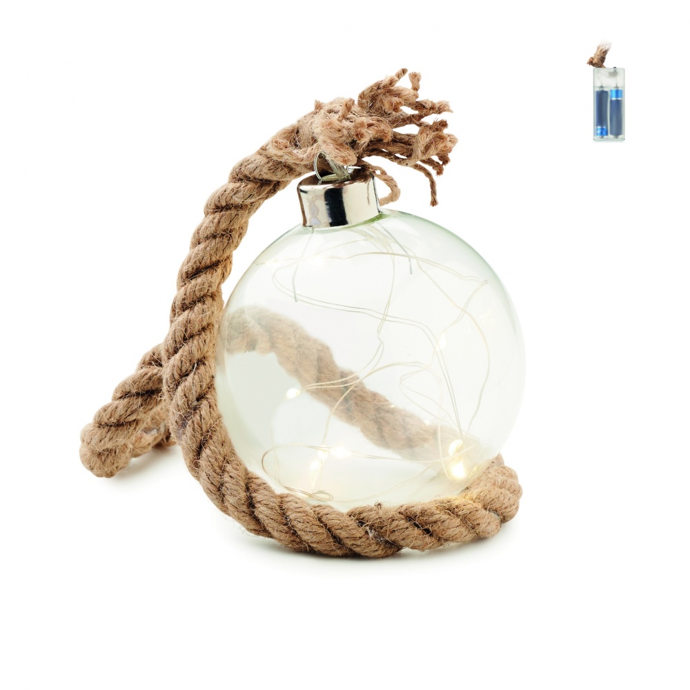 Logo trade business gifts image of: Glass bauble LED light