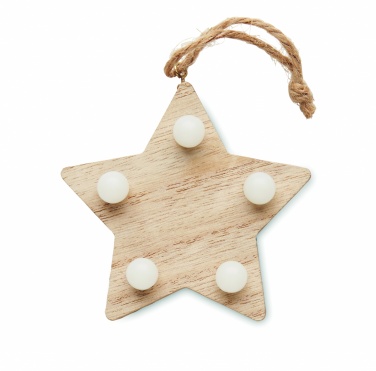 Logo trade promotional merchandise picture of: Wooden weed star with lights