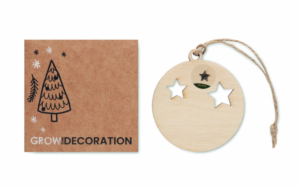 Logotrade promotional products photo of: Wooden bauble shape hanger