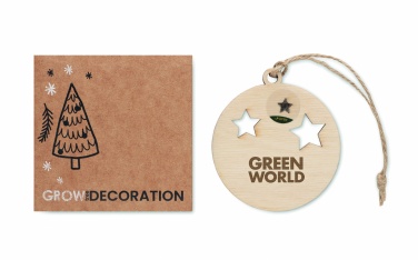 Logo trade advertising products image of: Wooden bauble shape hanger