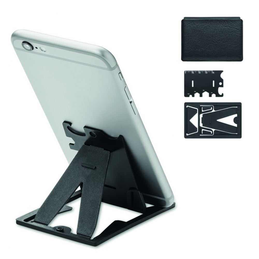 Logo trade promotional giveaway photo of: Multi-tool pocket phone stand