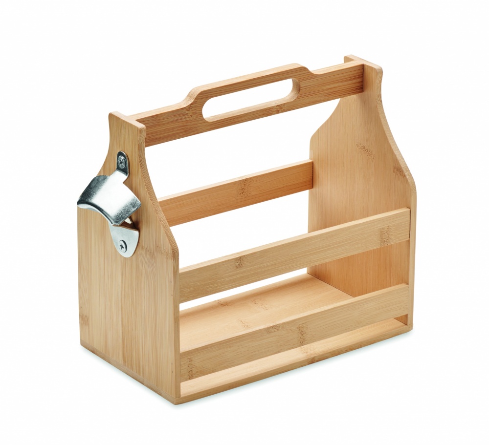 Logo trade promotional merchandise picture of: 6 beer crate in bamboo