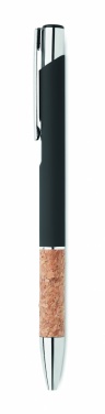 Logo trade business gifts image of: Ballpoint pen made of aluminum with a cork grip