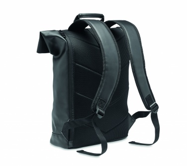 Logo trade corporate gifts image of: Laptop PU Rolltop backpack