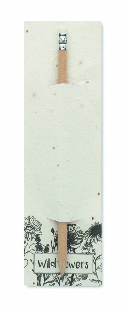 Logo trade business gifts image of: Natural pencil in seeded pouch