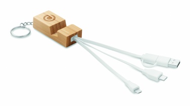 Logotrade promotional products photo of: Bamboo key ring and stand Salo