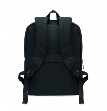 Logo trade promotional merchandise photo of: Slim 15 inch laptop backpack made of 600D RPET polyester with a 210D lining and customizable printing