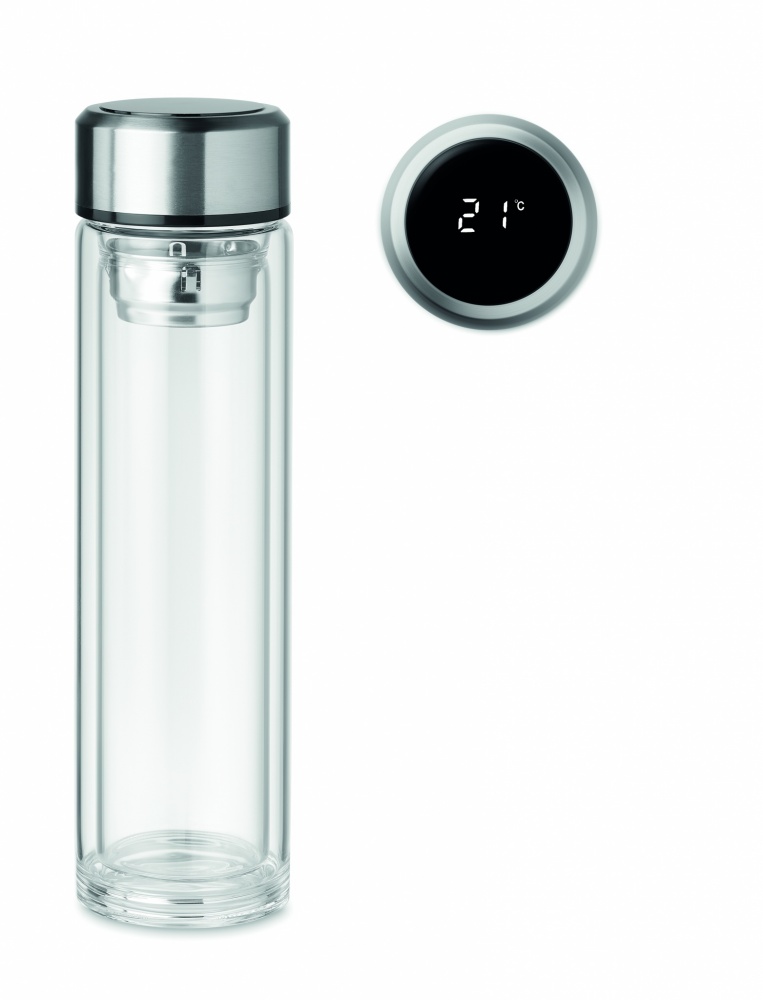 Logo trade promotional item photo of: Bottle with touch thermometer