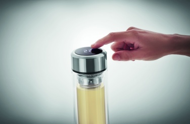 Logo trade promotional item photo of: Bottle with touch thermometer